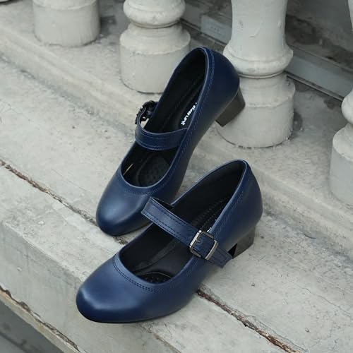 Image of Ortho+rest Women Orthopedic Bunion Mary Jane Dress Shoes | Bunion-bliss Dressy Pumps, Low Chunky Heel, Round Toe, Comfortable for Work & Office Professionals