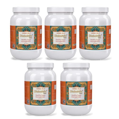 Image of Herbal Hills Diabohills Tablets, (900 Tablets Pack) | Supports Sugar Control & Pancreatic Health | Ayurvedic Sugar Management Supplement For Blood Sugar Balance & Metabolism | With Jamun, Karela & Gudmar Pack of 5