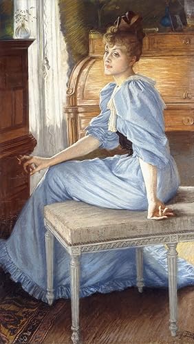 Peinture portrait pour salon : affiche décorative Henriette de Bonnières par Jacques
