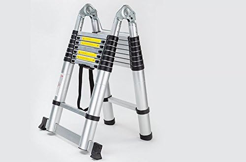 16.4ft Aluminum Telescoping Ladder with Support Bar, A Type Portable Telescopic Extension Ladder for Outdoor Working, Household Use, 330lb Capacity, More Durable and Safer with Balance Rod