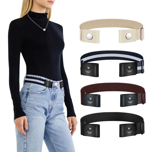 Image of TOURZOO Belts for Women /Men Buckle Free Elastic Belt Invisible No Buckle Stretch Waist Belt For Jean Pants,Dresses,No Bulge