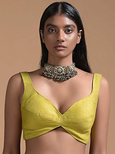 Women's Readymade Blouse For Sarees Indian Designer Banglori Silk Bollywood Padded Stitched Choli Crop Top2
