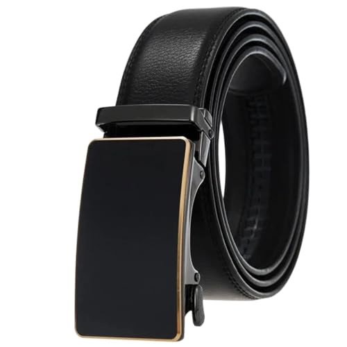 Men's 35Mm Wide Genuine Leather Belt, Adjustable Double-Sided Work Belt S8 130cm