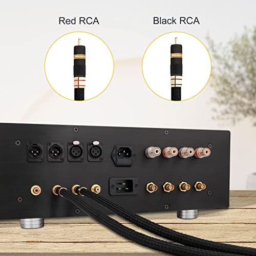 Monosaudio Pair Hifi Audio 2-Male To 2-Male Rca Cable M/M 17Awg Signal Cable,Ofc Copper Silver Plated Rca Interconnect Wires For Home Theater, Hdtv, Amplifiers, Hi-Fi Systems,Speakers (6.5) #TOP4