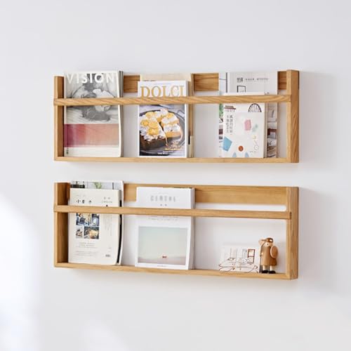 DRASTAR Wooden Magazine Rack With Handle - Floor Standing Storage Holder For Books, Newspapers, White Retro Design