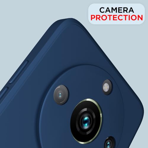 Image of Outlouders Back Cover for Realme 11 Pro / 11 Pro Plus 5G / Narzo 60 Pro 5G | Camera Protection | Durable Soft Matte Silicone Bumper Case (Blue)