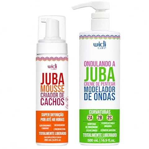 Widi Care Kit Ondulando a Juba, Creme de Pentear Modelador de Ondas 500ml e Mousse Criador de Cachos 200ml