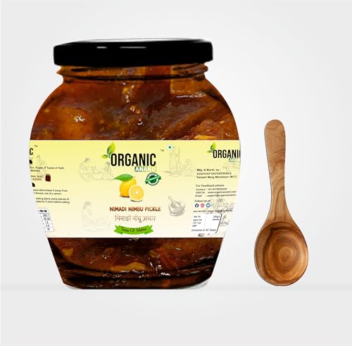 Image of Organic Anand Homemade Ayurvedic Lemon Pickle (40 Days Sun Dried) 350gram Nimbu ka Achaar, Flavourful, Delicious, Traditional Taste (Pack of 1)