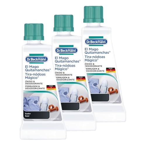 Dr. Beckmann El Mago Quitamanchas Óxido y Desodorante, El quitamanchas especializado combate las manchas de óxido, desodorante y sudor, 50 ml (Paquete de 3)