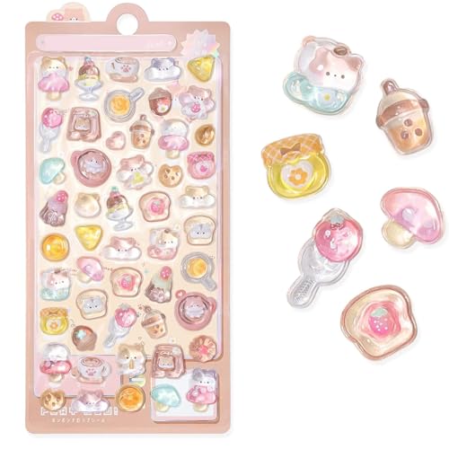 シール 可愛い 3d立体ごほうびシール 女の子 キラキラ ステッカー 手帳用 diy用 水筒用 携帯電話飾り用 手芸用品 贈り物（ハムスター）のサムネイル