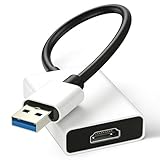 KLOMIER USB to HDMI Adapter - 3.0/2.0 Multi-Monitor Cable,Compatible with Windows 7/8/10/11 for Multiple Monitors