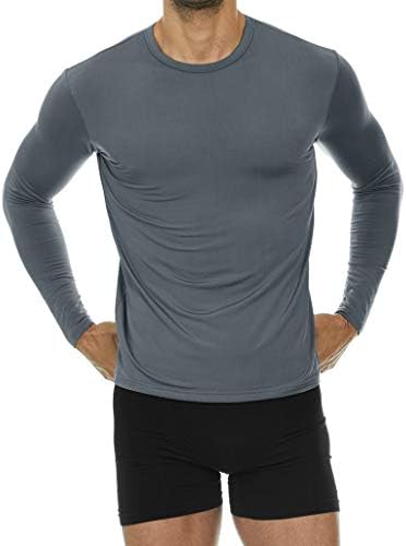 Thermajohn Thermal Shirts for Men Long Sleeve Thermal Compression Shirts for Men Base Layer Cold Weather (Charcoal, Large)…