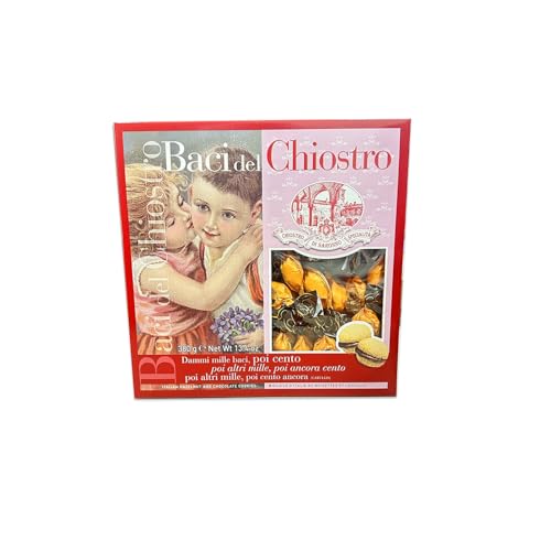 Chiostro di Saronno Baci del Chiostro 380 g, Baci di Dama Gusto Nocciola e Cioccolato, Baci di Dama Incartati a Mano Singolarmente, Confezione Scatola Finestrata