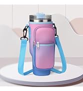 RYGHEWE Water Bottle Holder Bag for 40oz Ice Cup Set Insulated Set Tumbler Neoprene with Phone Po...