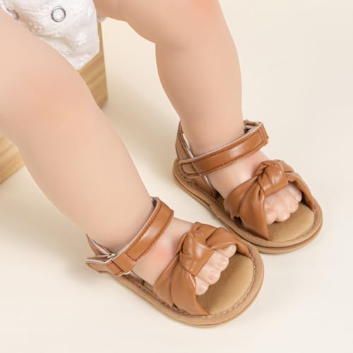 Image of CENCIRILY Infant Baby Girls Boys Sandals Summer Beach Outdoor Bowknot Soft Rubber Sole Toddler Princess Dress Flats Walking Shoes