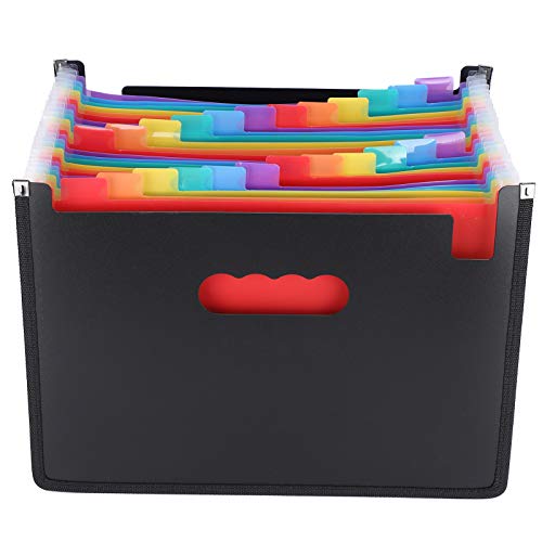 Pasta retrátil, 24 camadas, expansível, sanfonado, organizador de arquivos para escritório, estudant