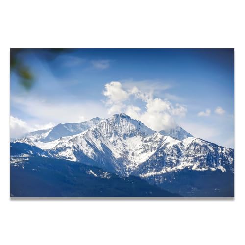 Cuadro canvas de paisaje de montañas nevadas y decoración de naturaleza para hogar 20x30cm