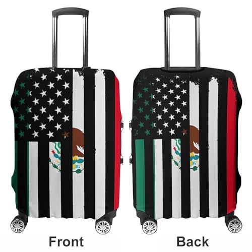 Mexico U.S.A. Friendship Flag Travel Luggage Cover for Suitcase 19-32 Inches Elastic Washable Baggage Protector3