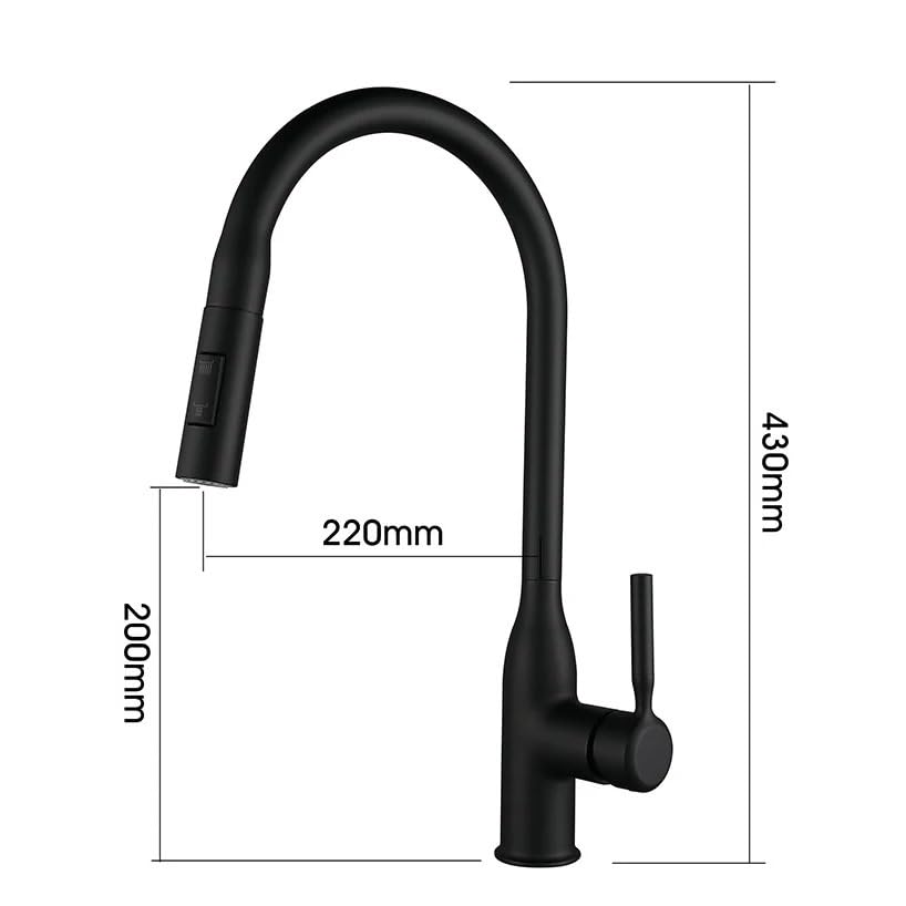 Robinet de cuisine extractible en acier inoxydable pivotant 360° - 8