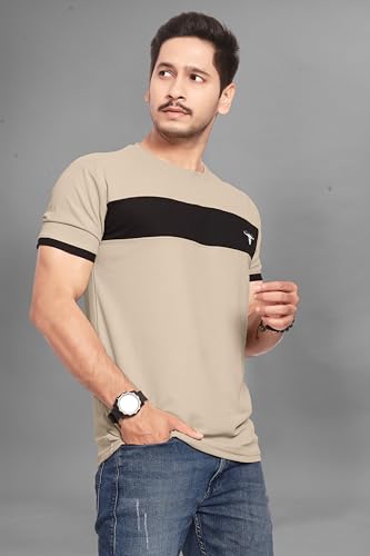 Image of Men's Polister Solid Round Neck Half Sleeve Shirt(D P K P-1284)