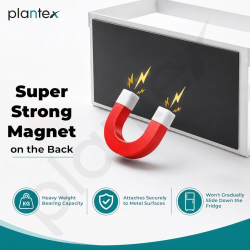 Image of Plantex Refrigerator Side Storage Rack /Carbon Steel Magnetic Shelf for Fridge /Kitchen Rack Organiser /Spice Rack - (White)