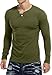 KUYIGO Mens Slim Fit Long Sleeve Fashion Casual Henley T Shirts St Patrick's Day Shirt Tops Army Green Large