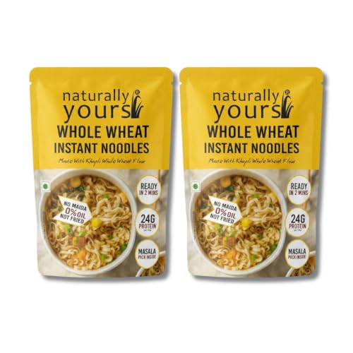 Image of Naturally Yours Khapli Atta Whole Wheat Instant Noodles 175g | 24g Protein | High Protein & Fiber | 100% Maida-Free | Healthy Meal | Non-Fried | No Onion No Garlic Jain-Friendly | Pack of 2