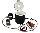 16KG Propane Melting Furnace Kits with Double Forge Burners, 16KG&6KG Crucibles, and Other Smelting Casting Tools, Home Foundry Furnace Kiln for Melting Metal Gold, Silver, Copper
