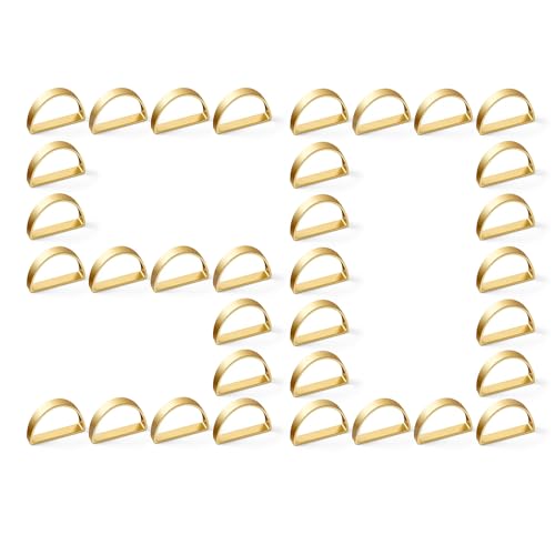 Image of APTWOW 50PCS Gold Napkin Rings, Semicircle Metal Gold Napkin Holder Buckles, Fall Thanksgiving Christmas Napkin Rings for Dinner Table Decor, Wedding, Banquet, Party