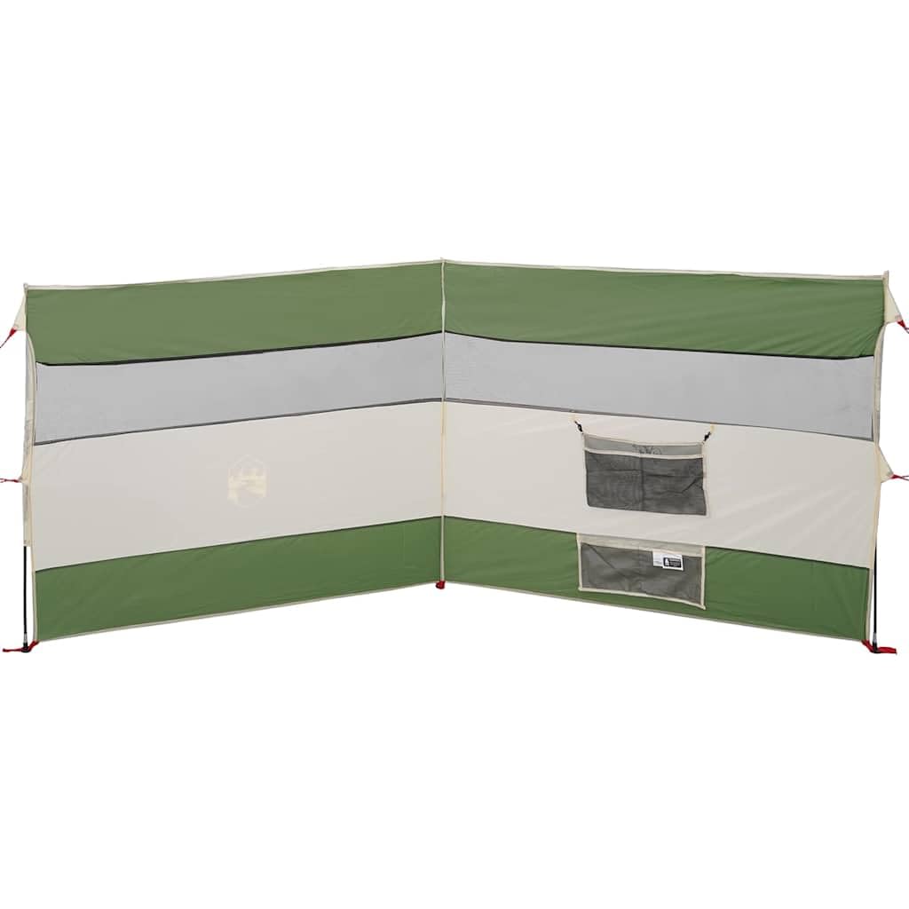 Camping Windschutz Grün x wasserdicht aus 185T Polyester mit PU Beschichtung, faltbar und tragbar, mit Heringen, Abspannseilen und Tasche für Strand, Camping, Wandern, Garten