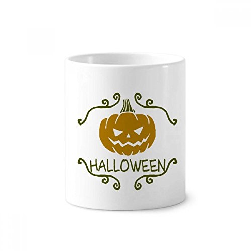 Porte-brosse à dents Halloween citrouille en céramique blanche gobelet 350ml hauteur 9.6cm