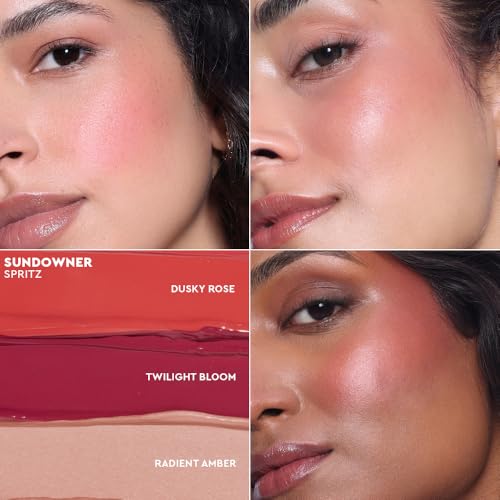 Image of Kiro Glow On The Go 3-in-1 Blush & Highlighter - Sundowner Spritz, 3.5ml | Infused with Hyaluronic Acid & Peptides, Clean, Vegan, Hydrating Formula