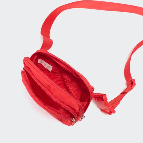 Image of Pander Nylon Crossbody Belt Bag with Excess Strap Keepers, 6-Pocket Adjustable Sling Fanny Pack for Travel and Everyday Carry, Red