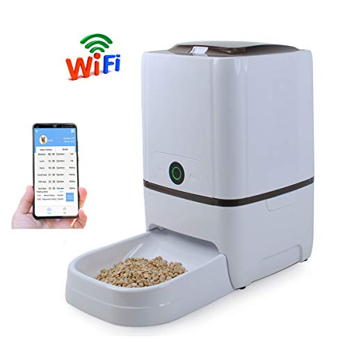 WESTLINK Distributeur Automatique de Nourriture pour Chats, avec Chargeur Intelligent, WiFi, Enregistreur Vocal, Programmateur, 8 Repas par Jour et Protection Contre La Mise Hors Tension (6L)