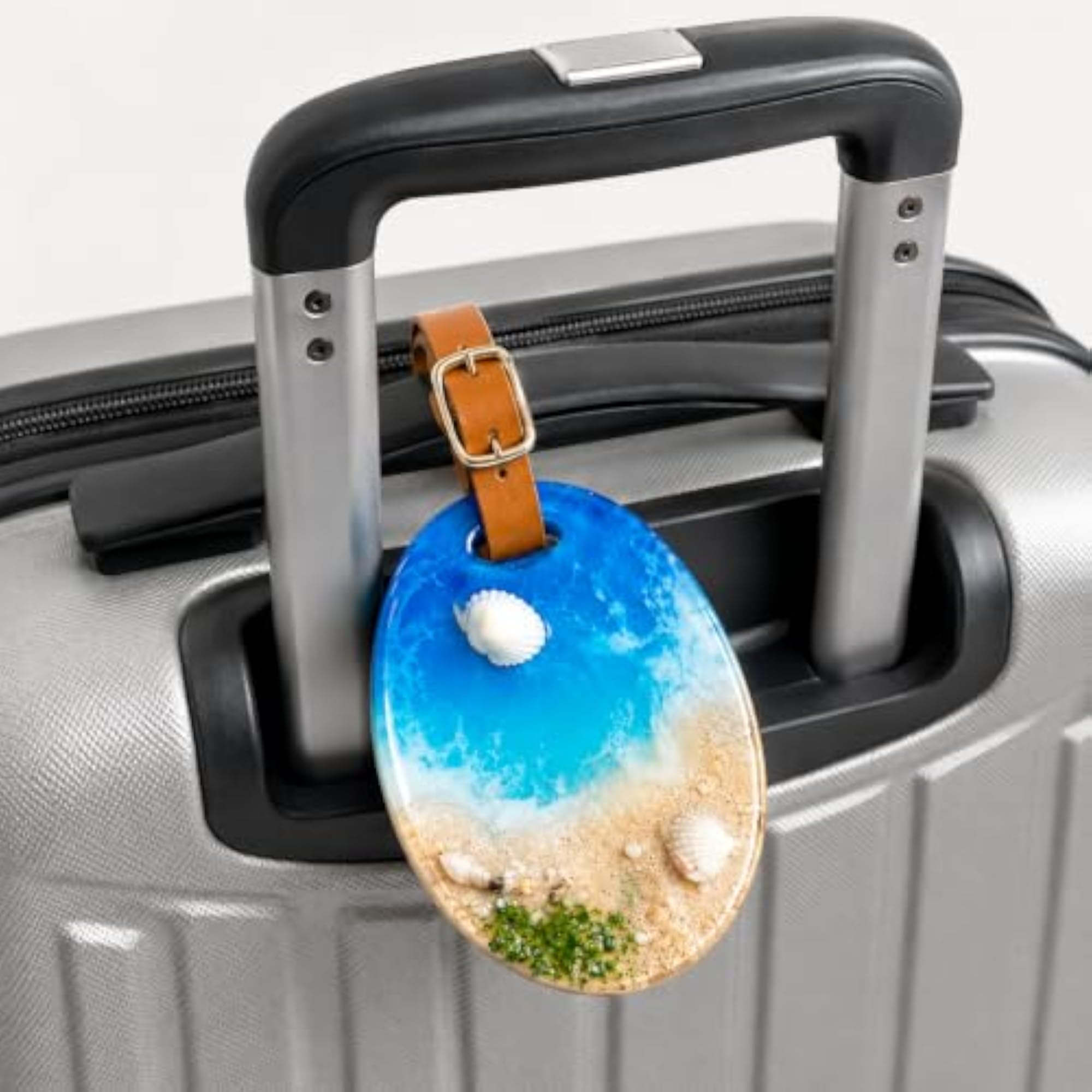Handcrafted Resin Beach Luggage Tag