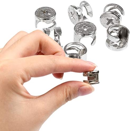 50Pcs Furniture Hardware Fixing Screws Set, Bolts Fixing Dowels Furniture Cabinet Connector with Dowel Bolts Nut Locking Cam for Furniture Wardrobe Drawer