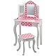Fantasy Fields Kinder Schminktisch Mit Spiegel Und Hocker Frisiertisch Rosa/Weiß VEN-TD-11670F