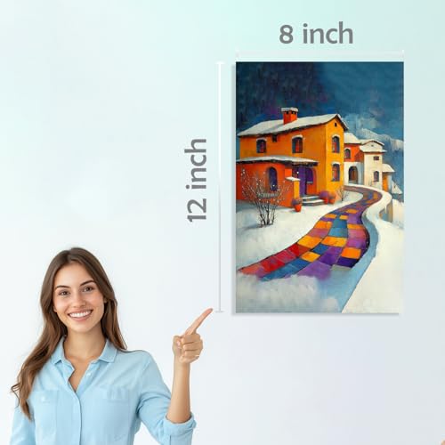 Image of SiddArtify Colorful Village Wall Art Prints Set - Impressionist Home Decor Poster for Living Room Bedroom Office - 8x12 inch Board Pack of 6