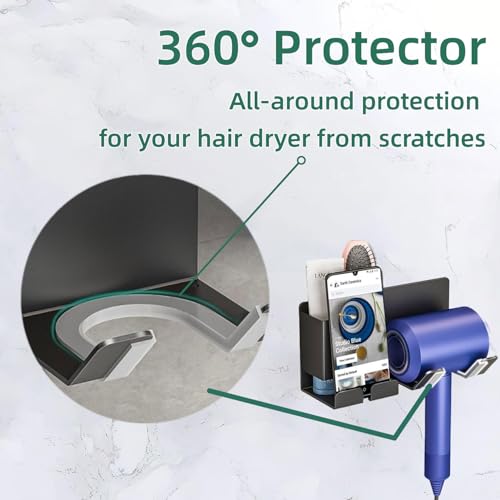 Suporte de secador de cabelo, suporte de secador de cabelo de aço inoxidável Dyson para secador de c