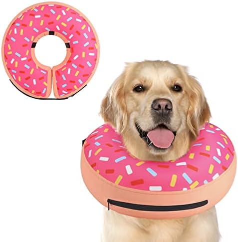 Supet Inflatable Dog Cone Collar for Large Medium Small Dogs, Soft Cone Collar for Dogs Cats, E Collar Dog Neck Donut Dog Cone Alternative After Surgery