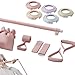 AEIOFU Pilates Set with 5 Adjustable Resistance Bands Elastic Pilates Essentials Kit for Home Fitness, Stretching, Strength Training Essentials Kit for Women Bar Board