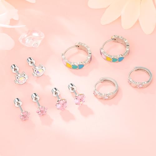 Surgical Stainless Steel Earrings Hypoallergenic Screw Back Stud Earrings for Women 5