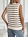 LILLUSORY Womens Vest Tops Knit Sleeveless Sweaters Button Down V Neck Casual Clothes Trendy Summer Outfits 2026 StripedApricot M