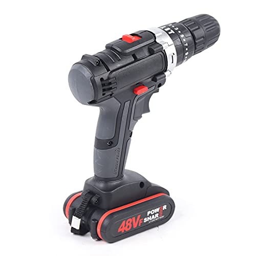 Fetcoi 2 Gang LED Akku-bohrschrauber, 1450 U/min Bohrmaschine Akkuschrauber Set 28Nm Max. Drehmoment mit 2 48vf Akkus – Bild 5