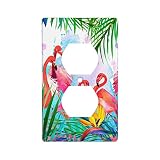 Pink Flamingos Outlet Covers Wall Plate, 1 Gang Duplex Receptacle Cover Plate Decorative Electrical