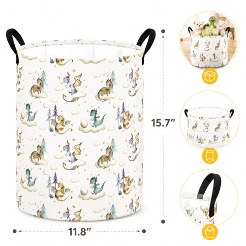 Image of Large Laundry Basket Canvas Storage Bins Baby Nursery Hamper for Boys and Girls Toy Box Gift Baskets for Home,Office,Home Decor