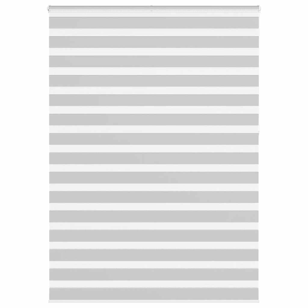 Tenda a rullo zebrata, grigio chiaro, 155 x 230 cm, poliestere | Doppio strato traslucido e opaco, montaggio con viti o senza foratura, catena regolabile, facile da pulire