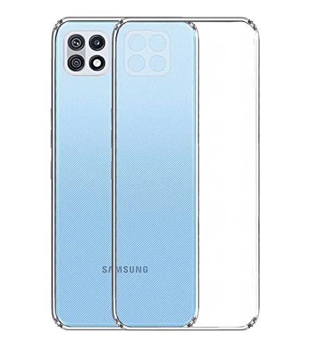 Image of Soft Flexible Silicone Back Cover Compatible with Samsung Galaxy F42 5G / A22 5G, Transparent Case