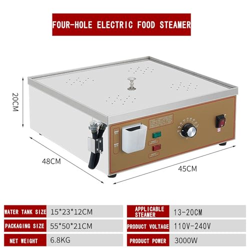 Vaporera eléctrica apilable sin BPA con Alarma de ebullición para el hogar, buffets y restaurantes cocinar de Forma Saludable y Preparar Comidas. (A)