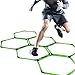 GHB Hex Agility Rings Speed Rings with Carrying Bag 6 Set Portable Hexagon Rings, Agility Ladder for Agility Footwork Training (Green)